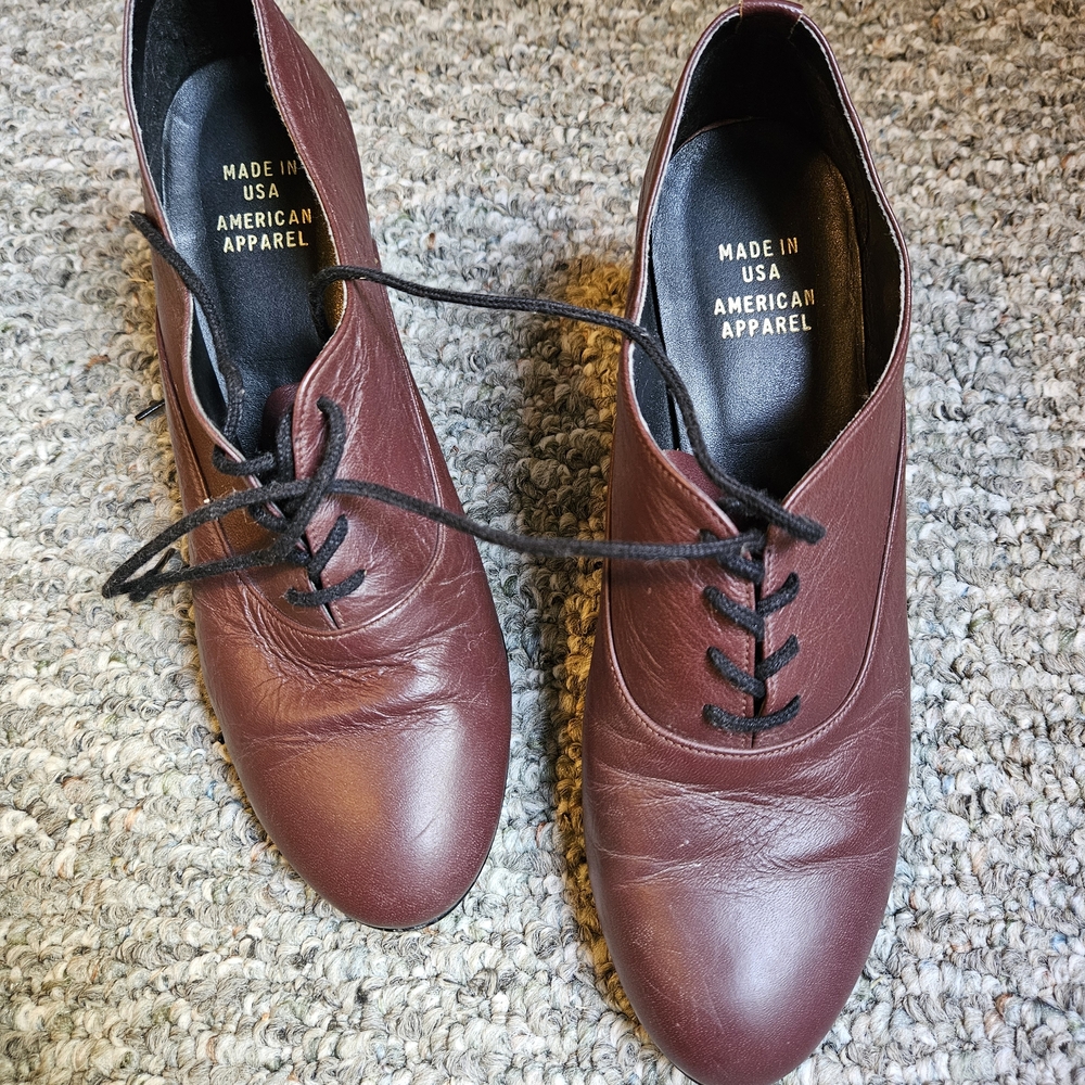 American Apparel Women's Burgundy Oxfords